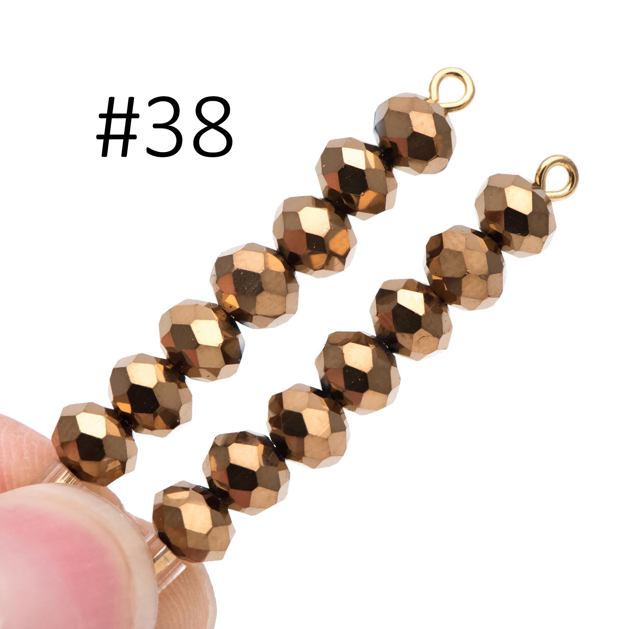 80 Beads Rondelle Crystal Glass Faceted Beads 4x6mm -(BZ06)